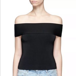 T BY ALEXANDER WANG Needle Knit off shoulder top